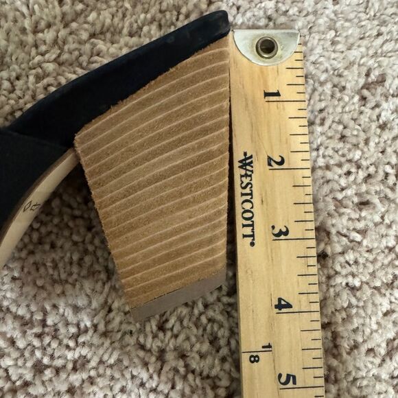 Paul Green Black Suede Slip-On 3.5" Heel Mules Shoes size 6.5 Minimalist Classic - Picture 7 of 7